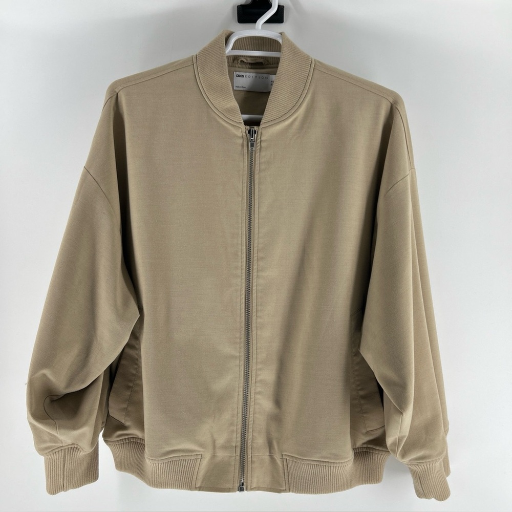 ASOS Jacket Coat Women’s 8 Beige Tan Casual Lined Dolman Bomber Lightweight